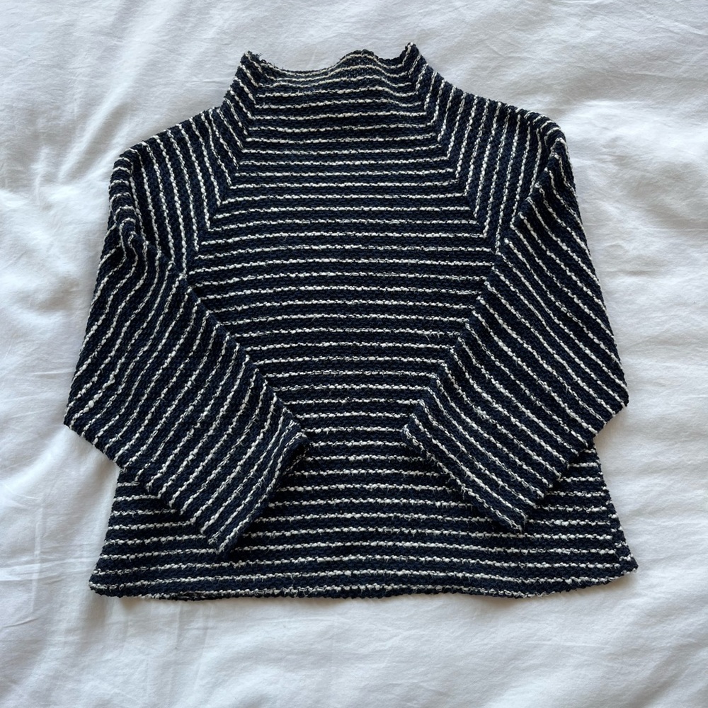 Zara striped mock neck sweater
